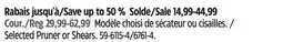 Canadian Tire Fiskars Selected Pruner or Shears offer