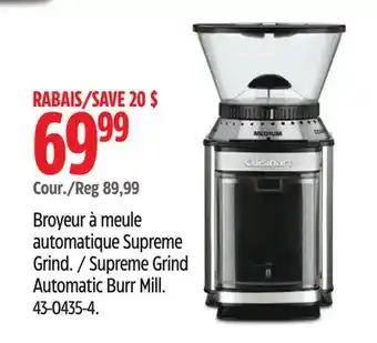 Canadian Tire Cuisinart Supreme Grind Automatic Burr Mill offer