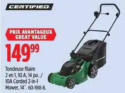 Canadian Tire Certified 10A Corded 2-in-1 Mower 14˝ offer