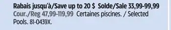 Canadian Tire Selected Pools offer