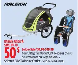 Canadian Tire Raleigh Selected Bike Trailers or Carrier offer