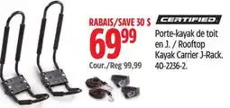 Canadian Tire Certified Rooftop Kayak Carrier J-Rack offer