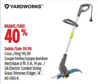 Canadian Tire yardworks 5A Electric Corded String Grass Trimmer/Edger, 14˝ offer