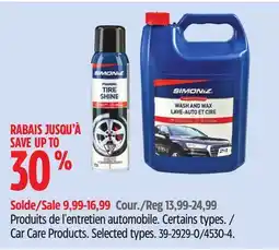 Canadian Tire Simoniz Car Care Products. Selected types offer