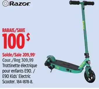 Canadian Tire Razor E90 Kids' Electric Scooter offer