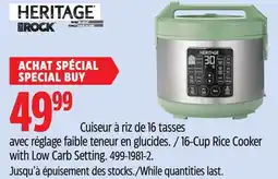 Canadian Tire 16-Cup Rice Cooker with Low Carb Setting offer
