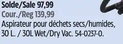 Canadian Tire MASTERVAC 30L Wet/Dry Vac offer