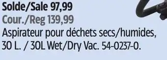 Canadian Tire MASTERVAC 30L Wet/Dry Vac offer