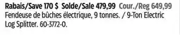 Canadian Tire YARDWORKS 9-Ton Electric Log Splitter offer