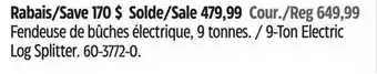 Canadian Tire YARDWORKS 9-Ton Electric Log Splitter offer