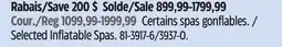 Canadian Tire Selected Inflatable Spas offer