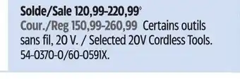 Canadian Tire Mastercraft 20V Cordless Tools offer