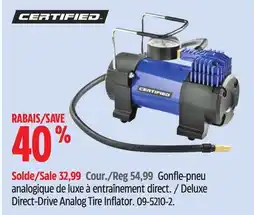 Canadian Tire certified Deluxe Direct-Drive Analog Tire Inflator offer