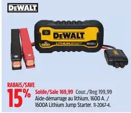 Canadian Tire Dewalt 1600A Lithium Jump Starter offer
