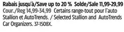 Canadian Tire Selected Stallion and AutoTrends Car Organizers offer
