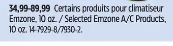 Canadian Tire Selected Emzone A/C Products offer