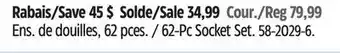 Canadian Tire Mastercraft 62-Pc Socket Set offer
