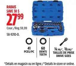 Canadian Tire TAILLES DE PRISE DRIVE SIZES offer