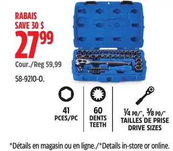 Canadian Tire TAILLES DE PRISE DRIVE SIZES offer