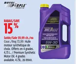 Canadian Tire Royal Purple Premium Synthetic Motor Oil offer