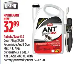 Canadian Tire ORTHO Ant B Gon Max, 4L. With battery-powered sprayer offer