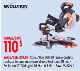 Canadian Tire Evolution 10˝ Sliding Multi-Material Mitre Saw offer