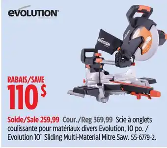 Canadian Tire Evolution 10˝ Sliding Multi-Material Mitre Saw offer