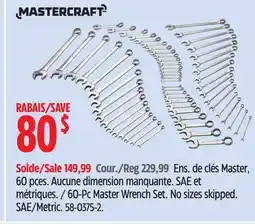 Canadian Tire Mastercraft 60-Pc Master Wrench Set offer
