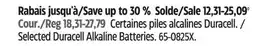 Canadian Tire Selected Duracell Alkaline Batteries offer