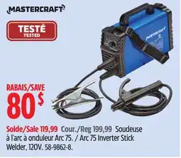 Canadian Tire Mastercraft Arc 75 Inverter Stick Welder, 120V offer