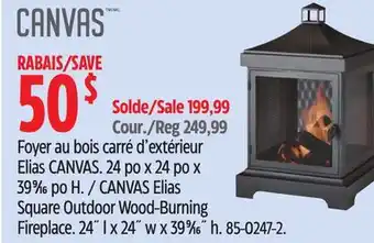 Canadian Tire CANVAS Elias Square Outdoor Wood-Burning Fireplace offer