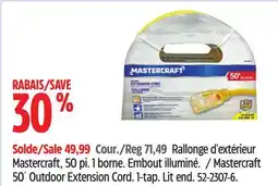 Canadian Tire Mastercraft 50´ Outdoor Extension Cord offer