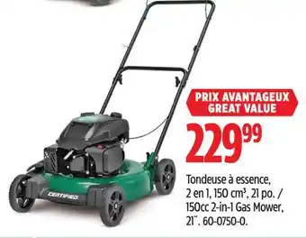 Canadian Tire Certified 150cc 2-in-1 Gas Mower offer
