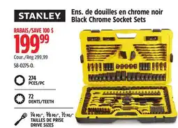 Canadian Tire Stanley Black Chrome Socket Sets offer
