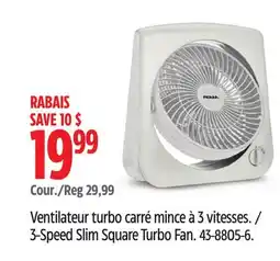 Canadian Tire NOMA 3-Speed Slim Square Turbo Fan offer