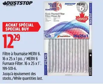 Canadian Tire DUSTSTOP MERV 6 Furnace Filter. 16 x 25 x 1˝ offer