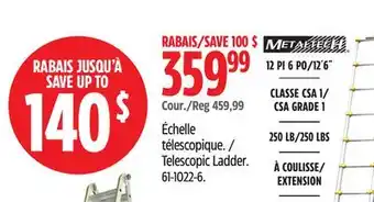 Canadian Tire METALTECH Telescopic Ladder offer