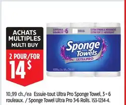 Canadian Tire Sponge Towel Ultra Pro 3=6 Rolls offer