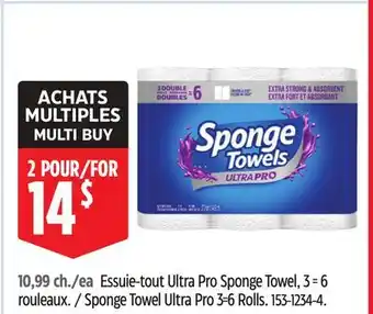 Canadian Tire Sponge Towel Ultra Pro 3=6 Rolls offer