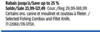Canadian Tire Selected Fishing Combos and Fillet Knife offer