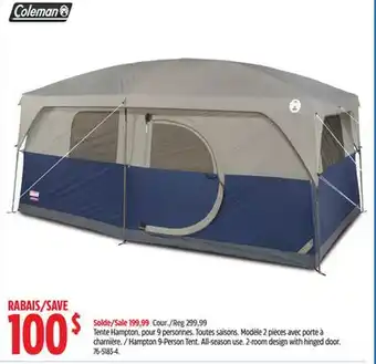 Canadian Tire Coleman Hampton 9-Person Tent offer