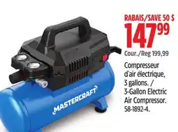 Canadian Tire Mastercraft 3-Gallon Electric Air Compressor offer
