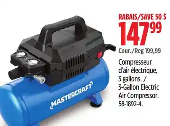 Canadian Tire Mastercraft 3-Gallon Electric Air Compressor offer