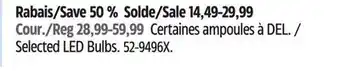 Canadian Tire Selected LED Bulbs offer