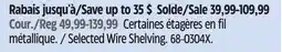 Canadian Tire Selected Wire Shelving offer