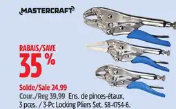 Canadian Tire Mastercraft 3-Pc Locking Pliers Set offer