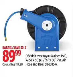 Canadian Tire Mastercraft 3⁄8˝ x 50´ PVC Air Hose and Reel offer