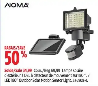 Canadian Tire Noma LED 180° Outdoor Solar Motion Sensor Light offer