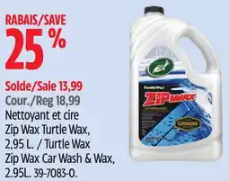 Canadian Tire Turtle Wax Zip Wax Car Wash & Wax offer