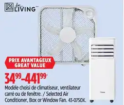 Canadian Tire For Living Selected Air Conditioner, Box or Window Fan offer